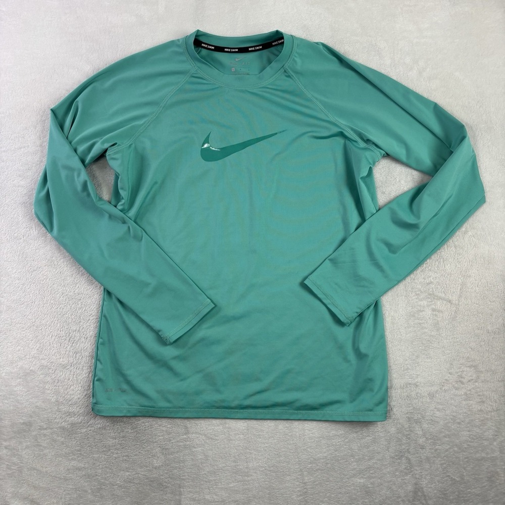 Nike Swim Dri-Fit Green Long Sleeve Activewear Athletic Shirt Women's Large